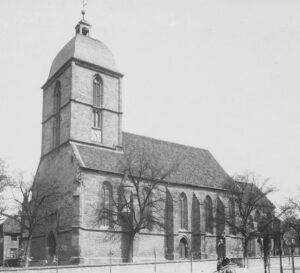 Göttingen St. Albani Außenansicht Südwesten Turm Schiff Chor